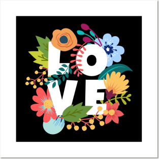 Love Floral Layers Pattern Posters and Art